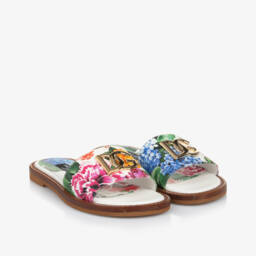 Dolce & Gabbana-Girls Green Paper-Bag Waisted Shorts | Childrensalon