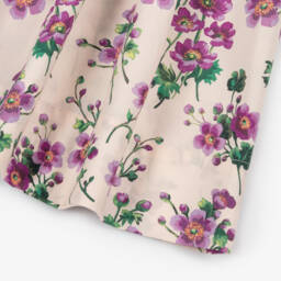 Dolce & Gabbana-Girls Long Pink & Purple Floral Cotton Skirt | Childrensalon