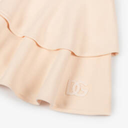 Dolce & Gabbana-Girls Pale Pink Cotton Ruffle Skirt | Childrensalon
