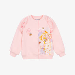 Girls Pink Leopard DG Tales Cardigan