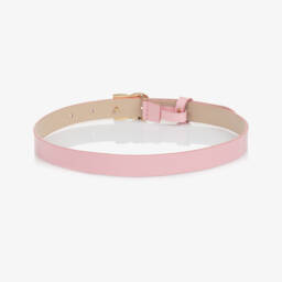 Dolce & Gabbana-Girls Pink Patent Leather DG Logo Belt | Childrensalon