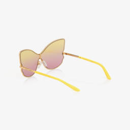 Dolce & Gabbana-Girls Pink & Yellow Butterfly Sunglasses | Childrensalon