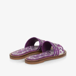 Dolce & Gabbana-Girls Purple Majolica Canvas Sliders | Childrensalon