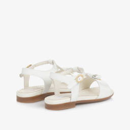 Dolce & Gabbana-Girls White Patent Leather DG Logo Sandals | Childrensalon