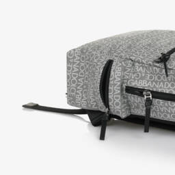 Dolce & Gabbana-Рюкзак серый с белым логотипом (32см) | Childrensalon