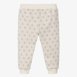 Dolce & Gabbana-Ivory & Beige Logo Cotton Joggers | Childrensalon