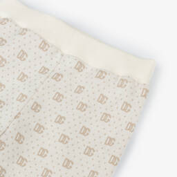 Dolce & Gabbana-Ivory & Beige Logo Cotton Joggers | Childrensalon