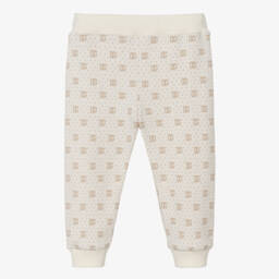 Dolce & Gabbana-Ivory & Beige Logo Cotton Joggers | Childrensalon