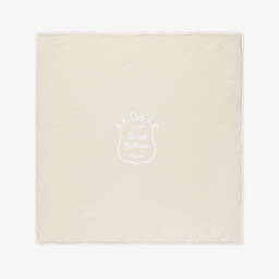 Ivory Cotton Jersey Logo Padded Blanket (74cm)