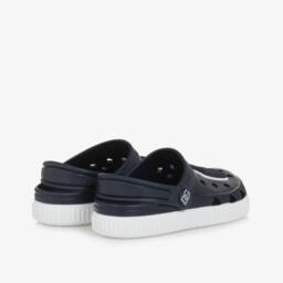 Dolce & Gabbana-Navy Blue DG Logo Clog Sandals | Childrensalon