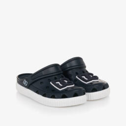 Dolce & Gabbana-Navy Blue DG Logo Clog Sandals | Childrensalon