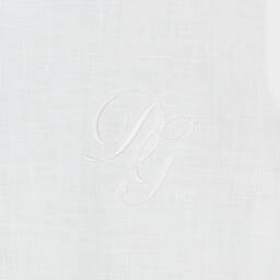 Dolce & Gabbana-Teen Boys White Linen Logo Shirt | Childrensalon