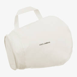 Dolce & Gabbana-حذاء رياضي جلد وكانفاس لون أبيض وزهري | Childrensalon