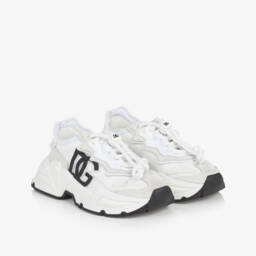 Dolce & Gabbana-حذاء رياضي "دايماستر" بشعار DG لون أبيض | Childrensalon