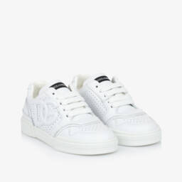 Dolce & Gabbana-White New Roma Leather Trainers | Childrensalon