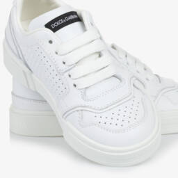 Dolce & Gabbana-White New Roma Leather Trainers | Childrensalon