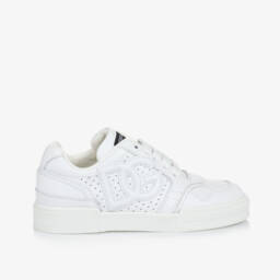 Dolce & Gabbana-White New Roma Leather Trainers | Childrensalon