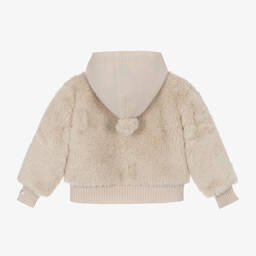 Donsje-Beige Faux Fur Jacket | Childrensalon