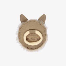 Donsje-Girls Beige Faux Fur Alpaca Hair Elastic (5cm) | Childrensalon