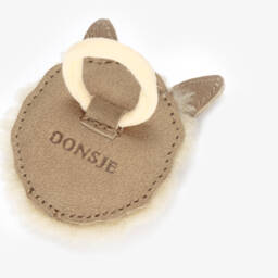 Donsje-Girls Beige Faux Fur Alpaca Hair Elastic (5cm) | Childrensalon