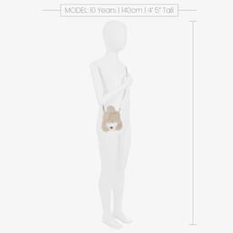 Donsje-Girls Beige Leather Poodle Purse (17cm) | Childrensalon