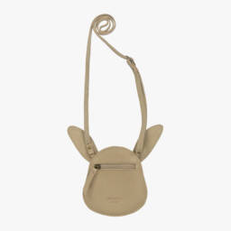 Donsje-Girls Beige Suede Bunny Purse (11cm) | Childrensalon