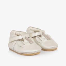 Donsje-Girls Ivory Leather Unicorn Pre-Walkers | Childrensalon