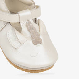 Donsje-Girls Ivory Leather Unicorn Pre-Walkers | Childrensalon