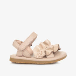 Donsje-Girls Pink Leather First Walker Sandals | Childrensalon