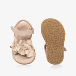 Donsje-Girls Pink Leather First Walker Sandals | Childrensalon
