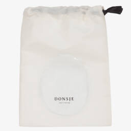 Donsje-Girls White Leather Daisy Purse (17cm) | Childrensalon