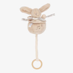 Doudou et Compagnie-Beige Bunny Soft Musical Pull Toy (20cm) | Childrensalon