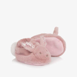 Doudou et Compagnie-Girls Pink Plush Bunny Slippers & Comforter Set (15cm)  | Childrensalon