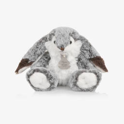 Doudou et Compagnie-Grey & White Fluffy Bunny Soft Toy (20cm) | Childrensalon