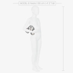 Doudou et Compagnie-Grey & White Fluffy Bunny Soft Toy (20cm) | Childrensalon