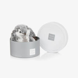 Doudou et Compagnie-Grey & White Fluffy Bunny Soft Toy (20cm) | Childrensalon