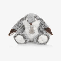 Doudou et Compagnie-Grey & White Fluffy Bunny Soft Toy (20cm) | Childrensalon