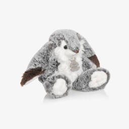 Doudou et Compagnie-Grey & White Fluffy Bunny Soft Toy (20cm) | Childrensalon