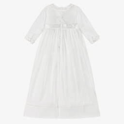 Dr. Kid-Baby Girls White Cotton Ceremony Gown | Childrensalon