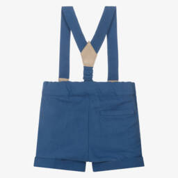 Dr. Kid-Boys Blue Linen & Cotton Shorts | Childrensalon
