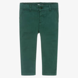 Ralph Lauren-Boys Green Cotton Knit Fair Isle Sweater with Reindeer  | Childrensalon