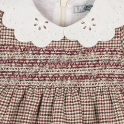 Dr. Kid-فستان بنقشة هوندستوث قطن لون بيج | Childrensalon