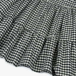 Dr. Kid-Girls Black & White Gingham Check Brushed Cotton Dress | Childrensalon