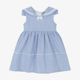 Dr. Kid-Girls Blue Cotton Sailor Dress | Childrensalon