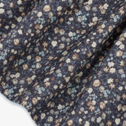 Dr. Kid-Girls Blue Floral Needlecord Dress with Ruffle Collar | Childrensalon