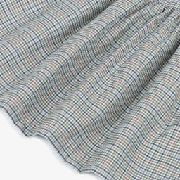 Dr. Kid-Girls Blue & Green Check Cotton Twill Dress | Childrensalon