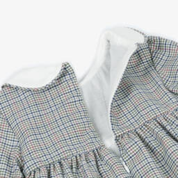 Dr. Kid-Girls Blue & Green Check Cotton Twill Dress | Childrensalon