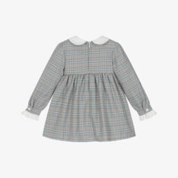 Dr. Kid-Girls Blue & Green Check Cotton Twill Dress | Childrensalon