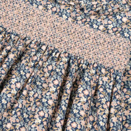 Dr. Kid-Girls Blue & Pink Floral Cotton Twill Smocked Dress | Childrensalon