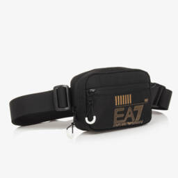 EA7 Emporio Armani-Black Cavas Belt Bag (16cm) | Childrensalon